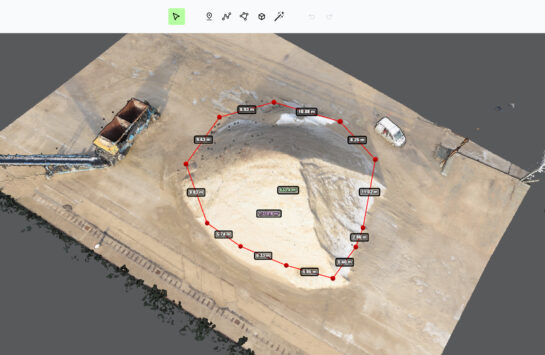 Pointorama - Measurements of a stockpile - CAD software for construction