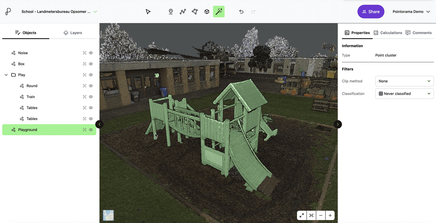 Point Clusteren - Automatic object detection - Pointorama
